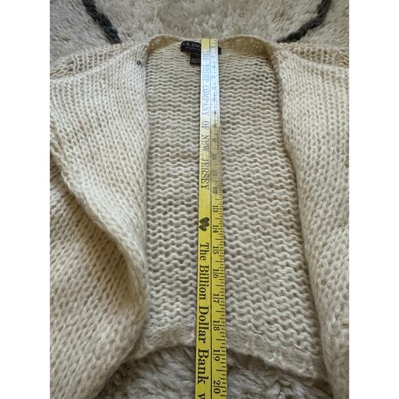 Vintage I.B. Diffusion Ivory Wool/Mohair Jacket Cardigan Chunky cropped moto - Picture 5 of 16